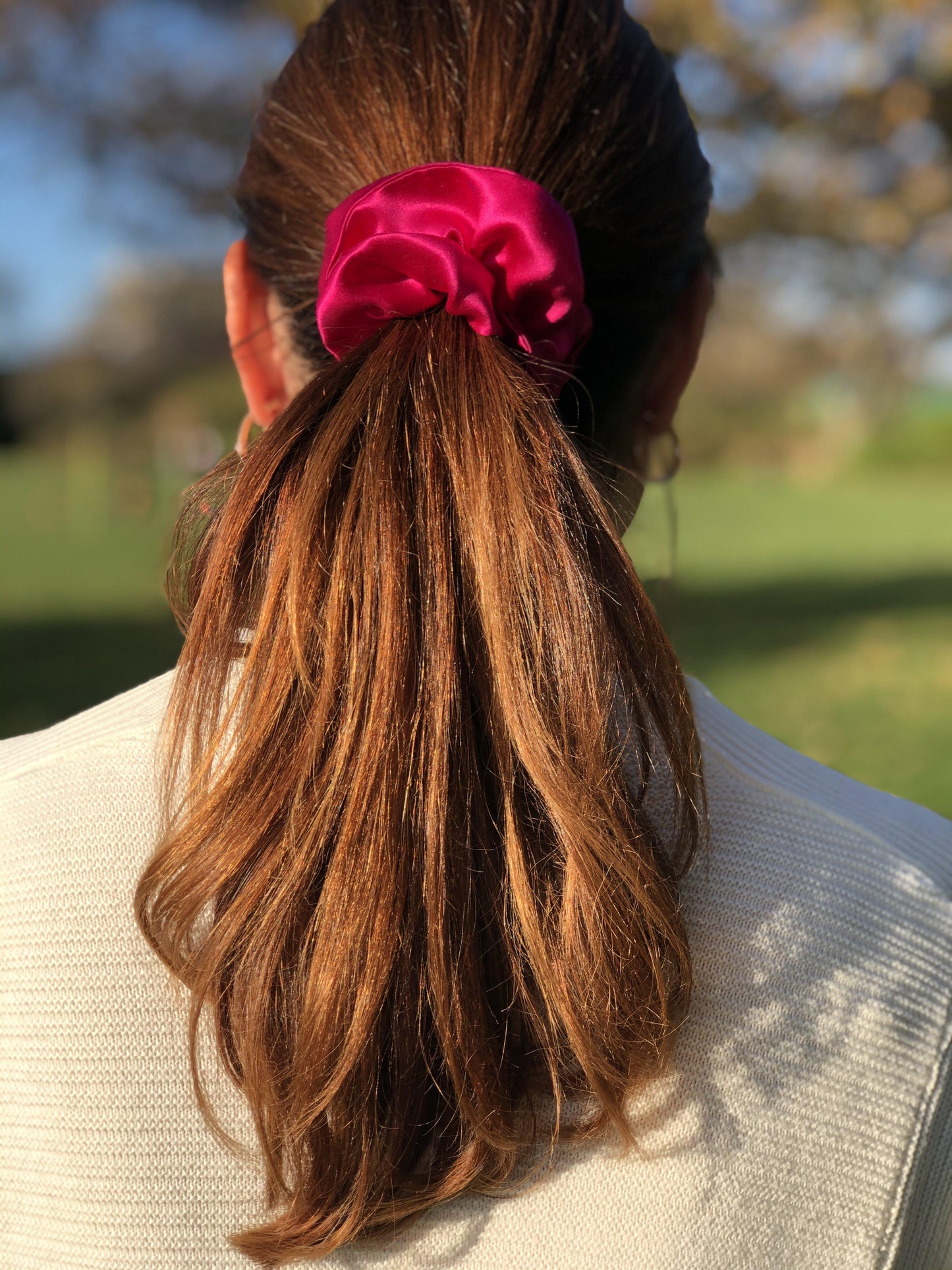 Pure Mulberry Silk Hair tie Scrunchies - various jewel colours