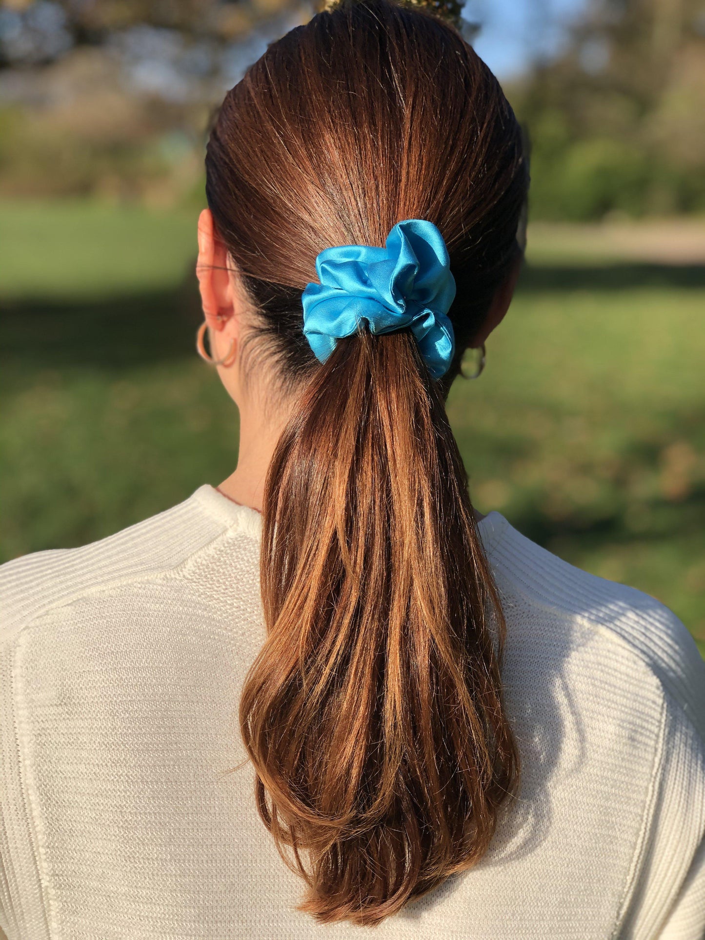 Pure Mulberry Silk Hair tie Scrunchies - various jewel colours
