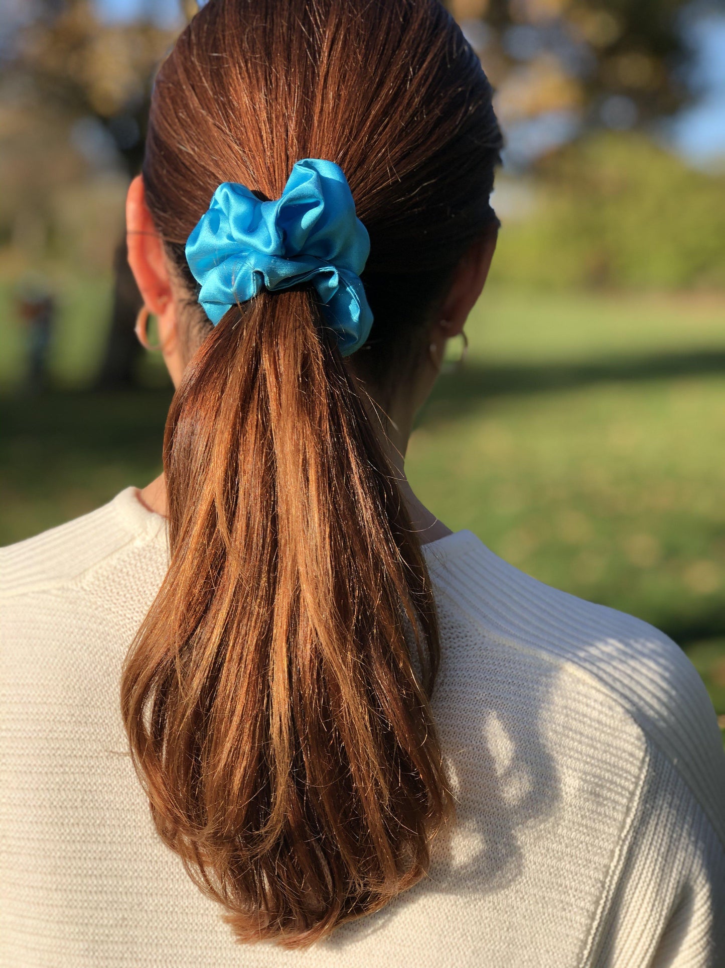 Pure Mulberry Silk Hair tie Scrunchies - various jewel colours
