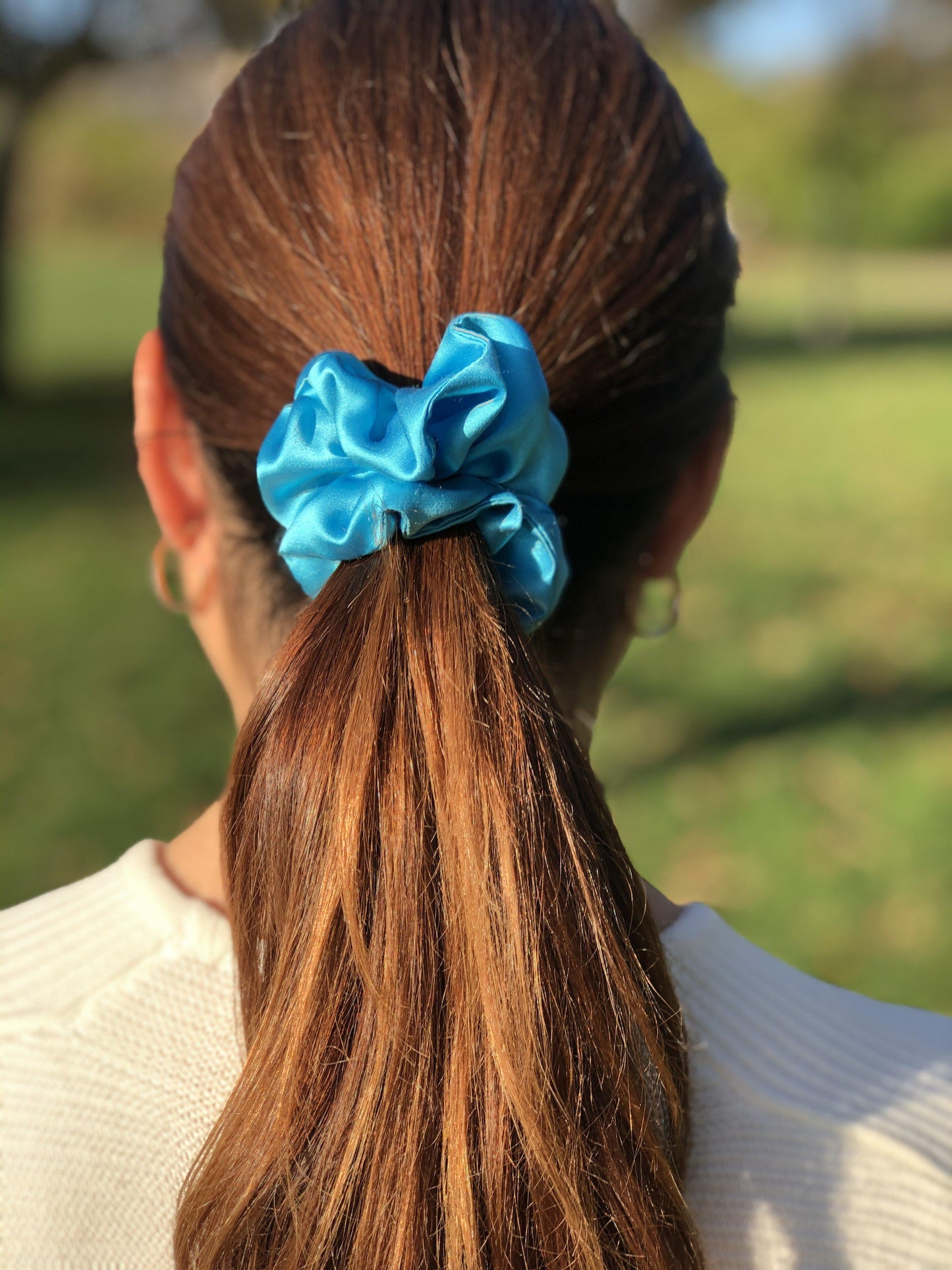 Pure Mulberry Silk Hair tie Scrunchies - various jewel colours