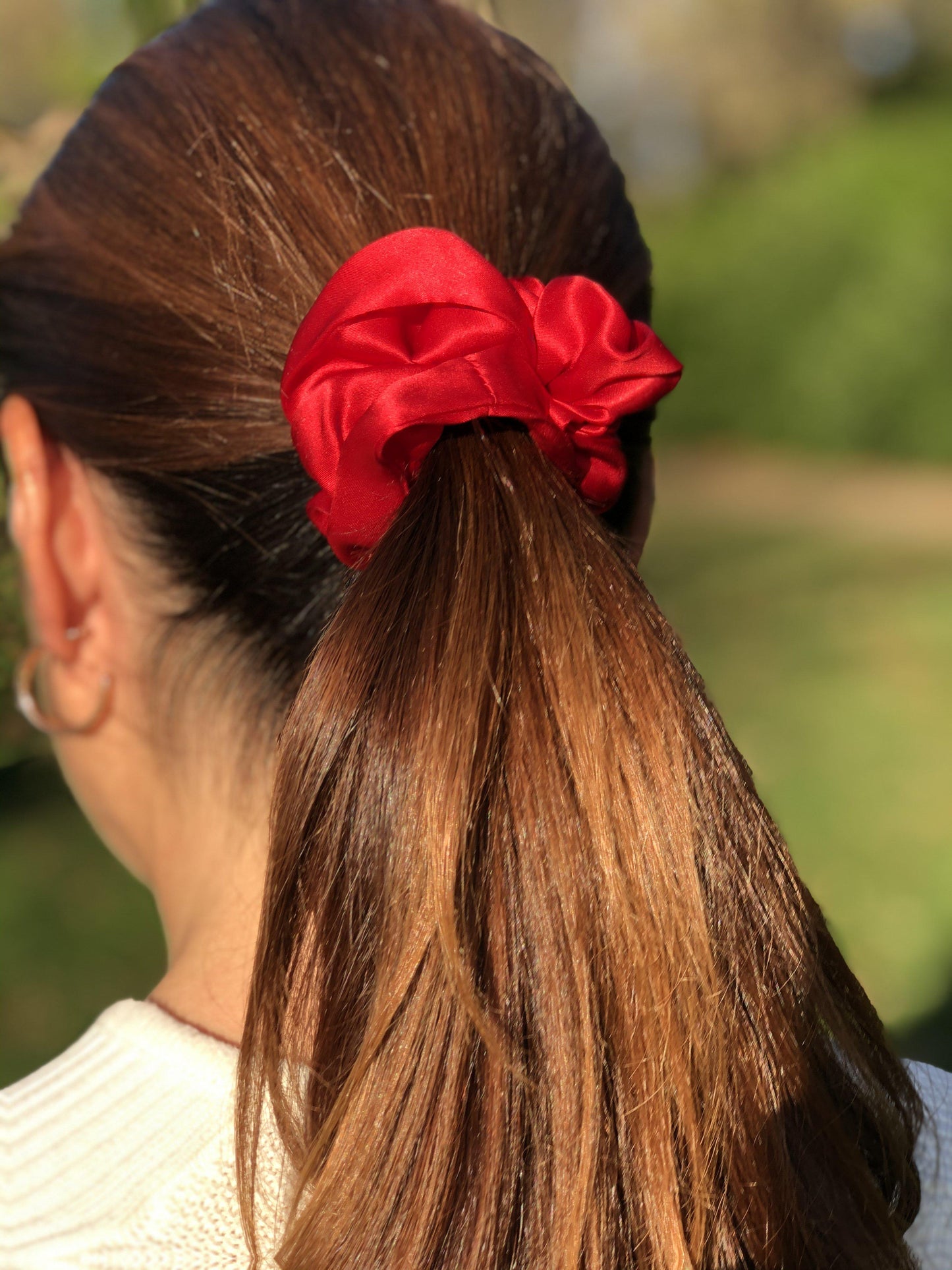 Pure Mulberry Silk Hair tie Scrunchies - various jewel colours