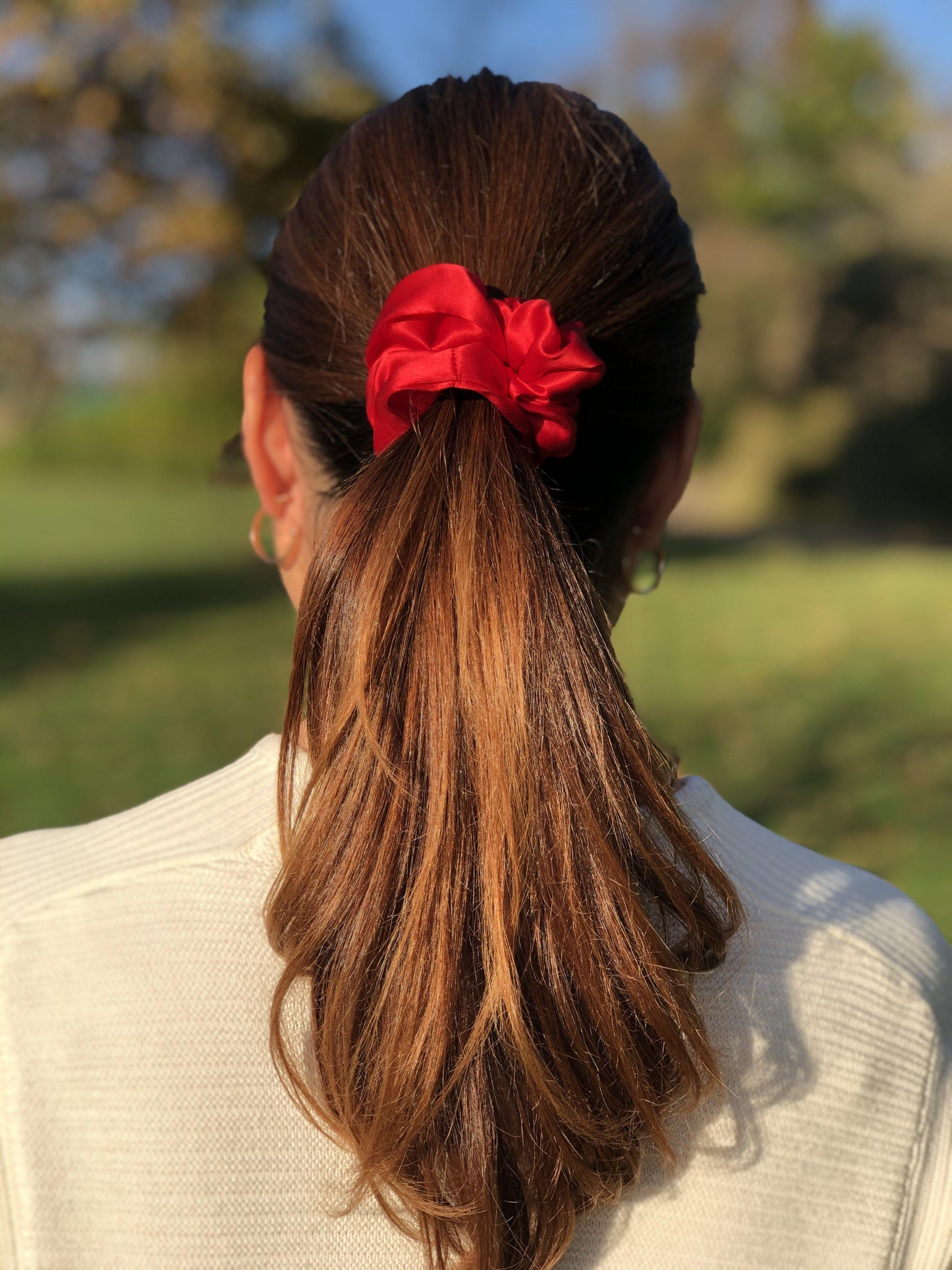 Pure Mulberry Silk Hair tie Scrunchies - various jewel colours