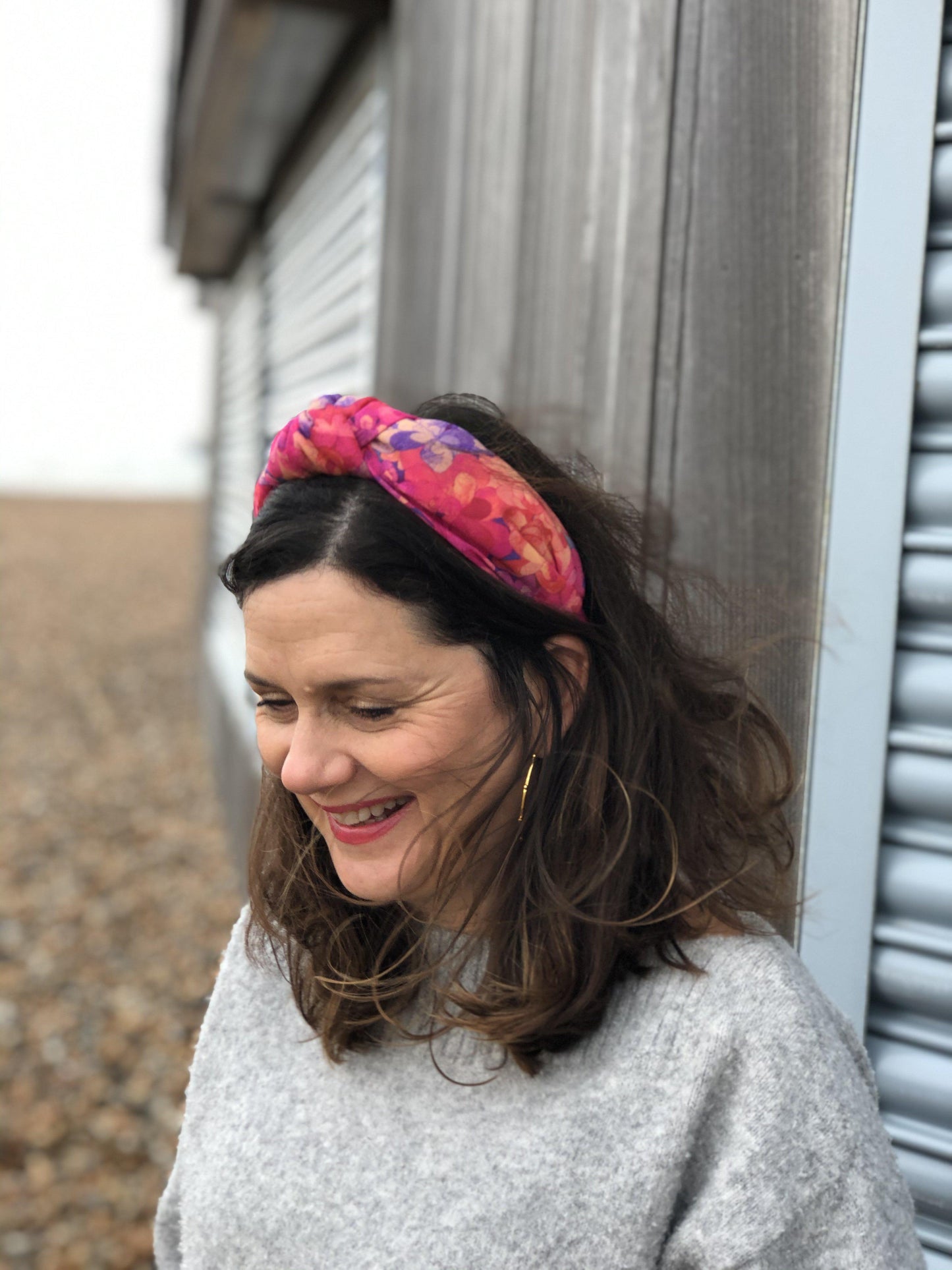 Luxury Silk Knot Alice band - Liberty of London Artist Emerald Bay silk crepe