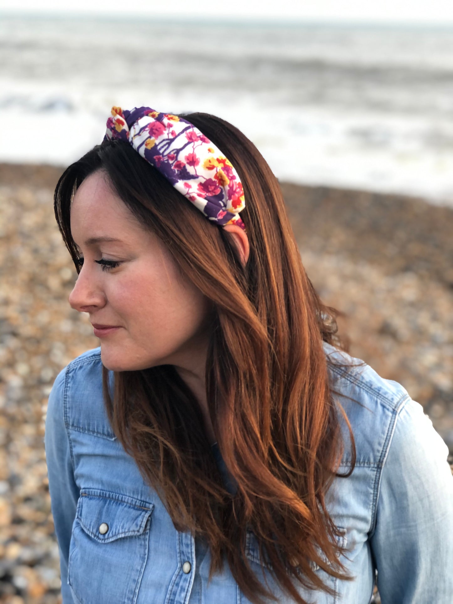 Luxury Silk Knot Alice band - Liberty of London Artist Ombrellino printed silk