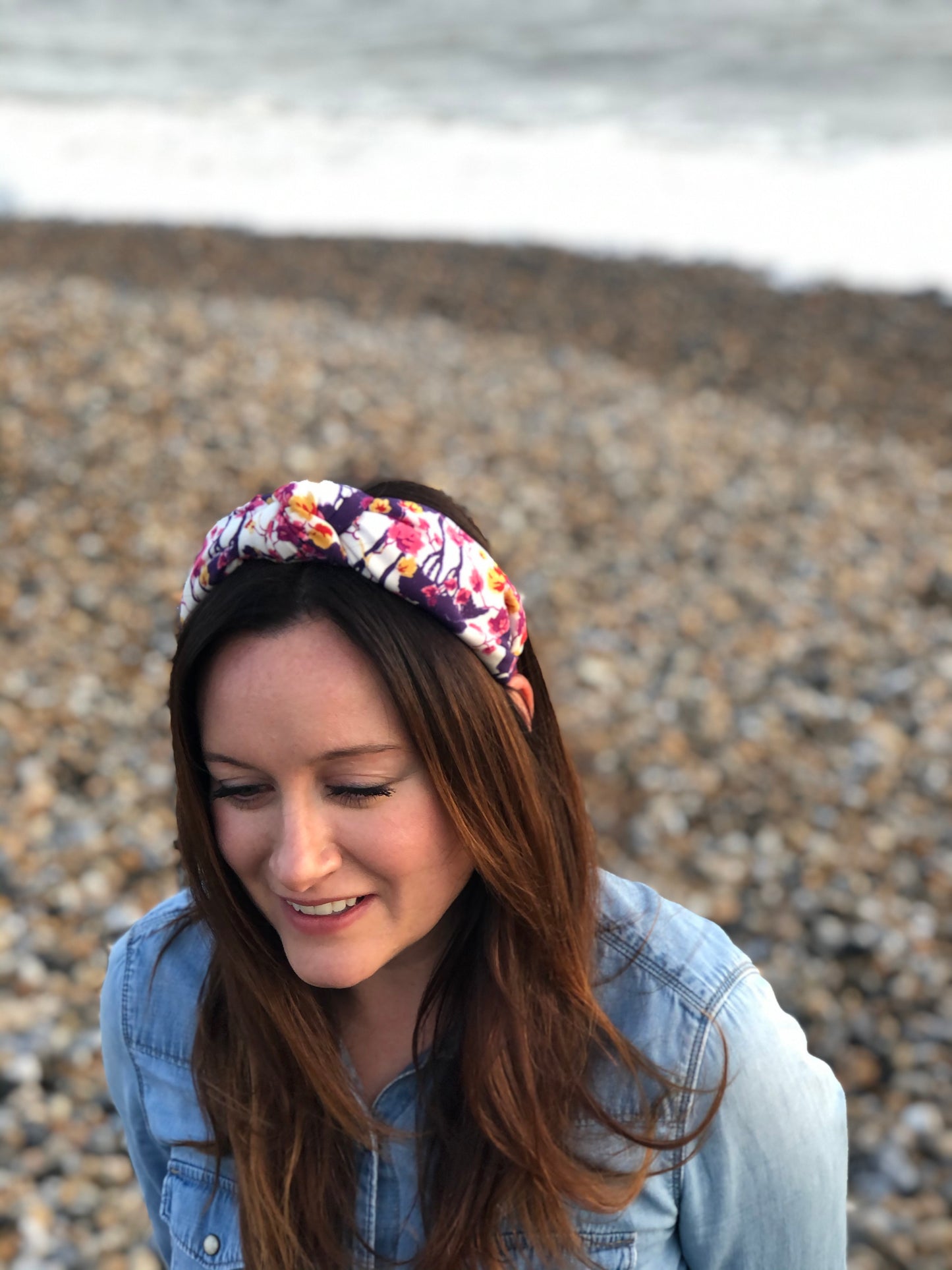 Luxury Silk Knot Alice band - Liberty of London Artist Ombrellino printed silk