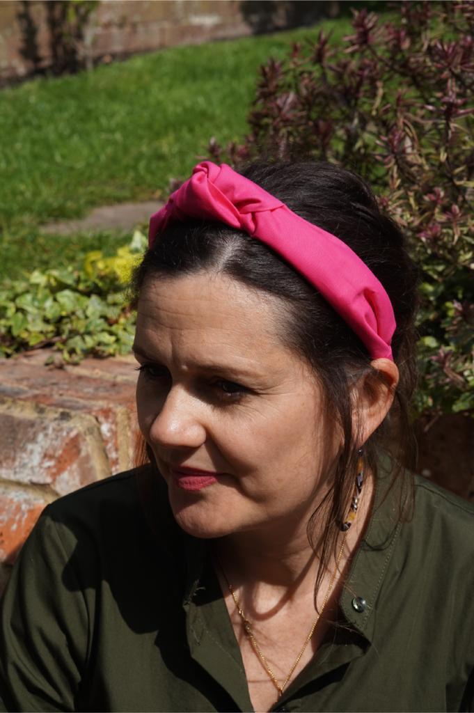 Ladies Tot Knot Alice band - Liberty of London Hot Pink - Tot Knots of Brighton