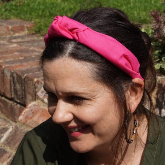 Ladies Tot Knot Alice band - Liberty of London Hot Pink - Tot Knots of Brighton