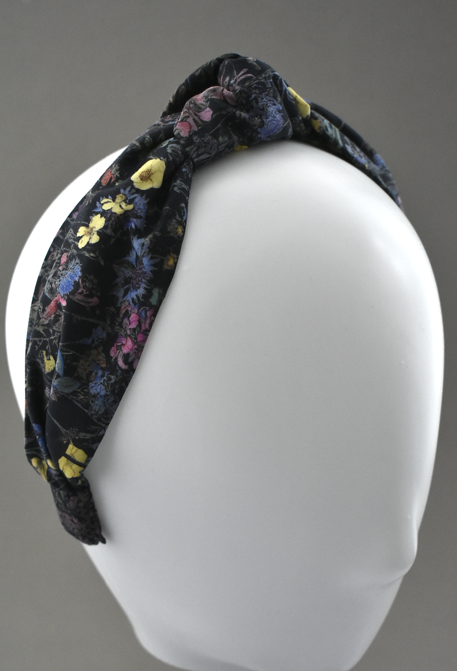 Ladies Knot Alice band - Liberty of London Black Wild Flowers