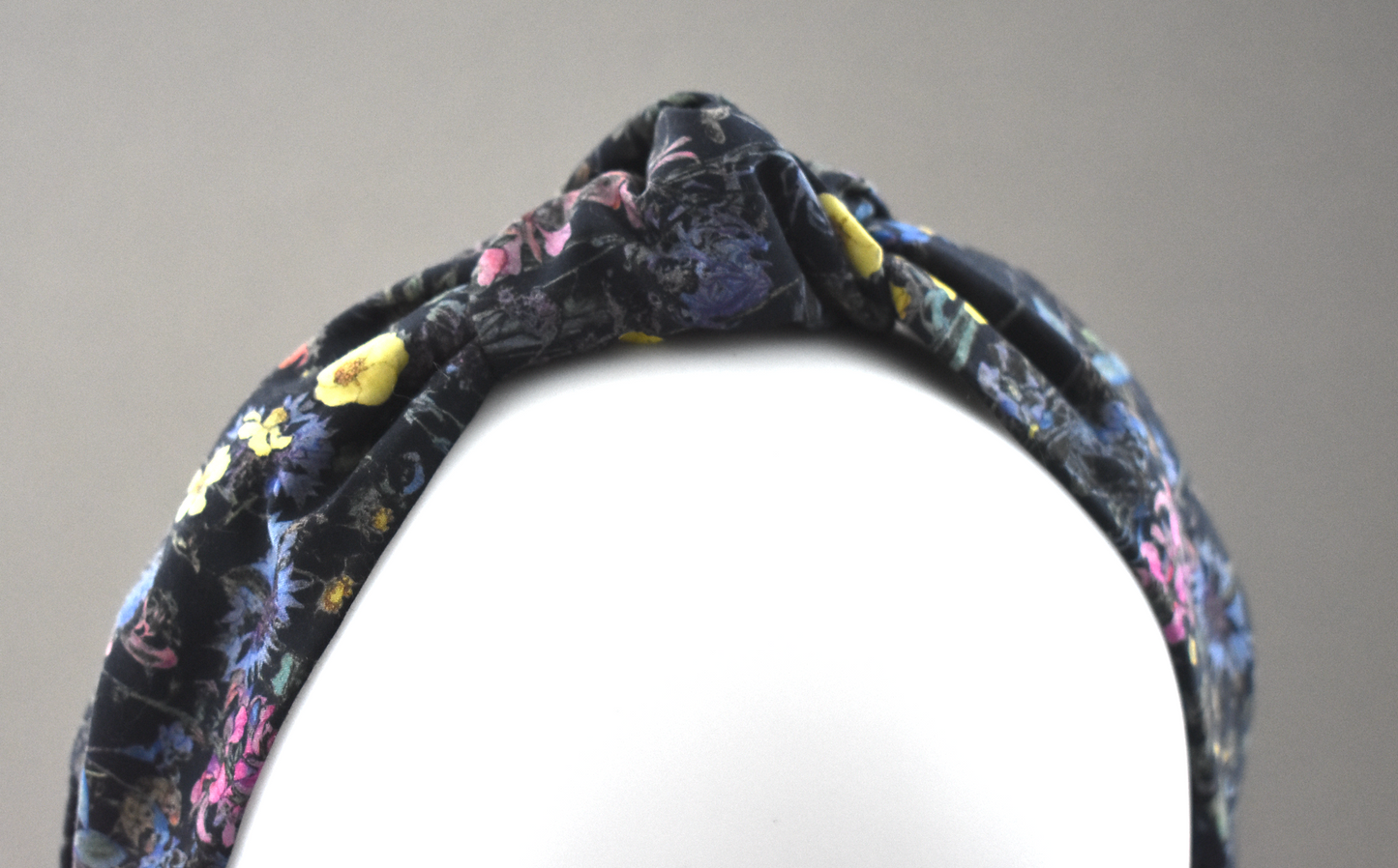 Ladies Knot Alice band - Liberty of London Black Wild Flowers