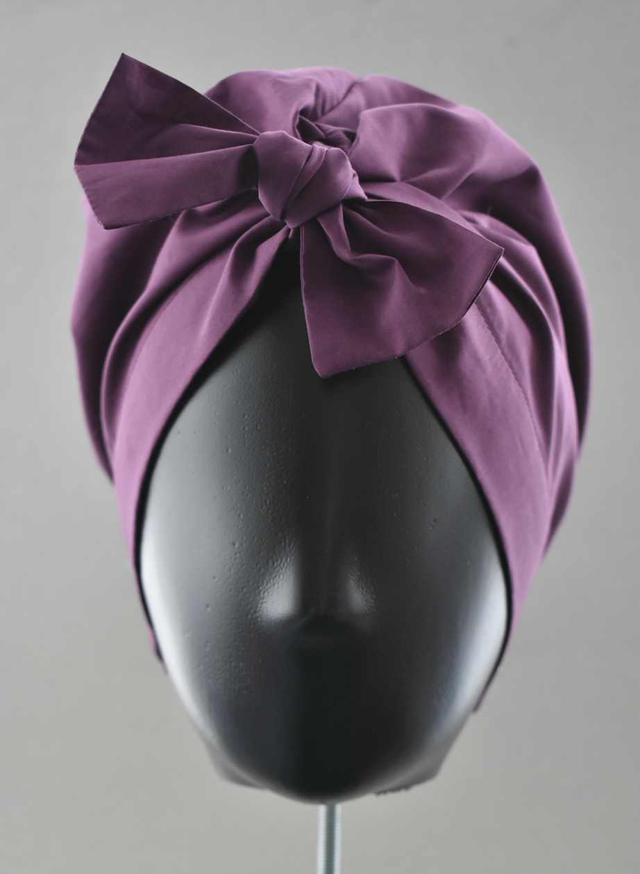 Ladies Turban Hat - Liberty of London Aubergine Purple