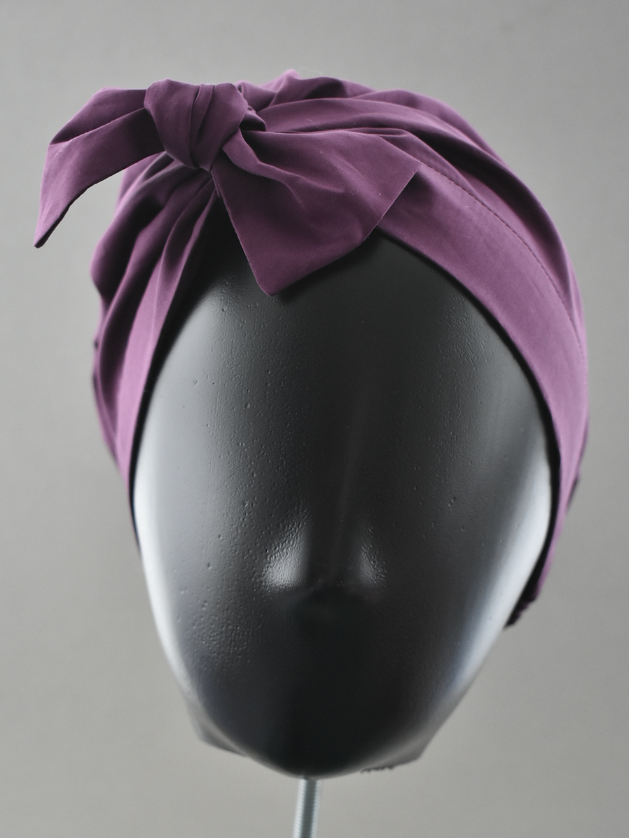 Ladies Turban Hat - Liberty of London Aubergine Purple