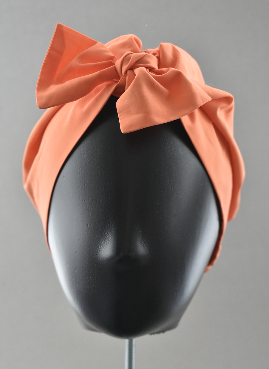 Ladies Turban Hat - Liberty of London Tangerine Orange