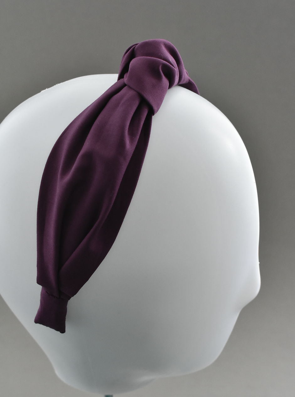 Ladies Knot Alice band - Liberty of London Aubergine Purple