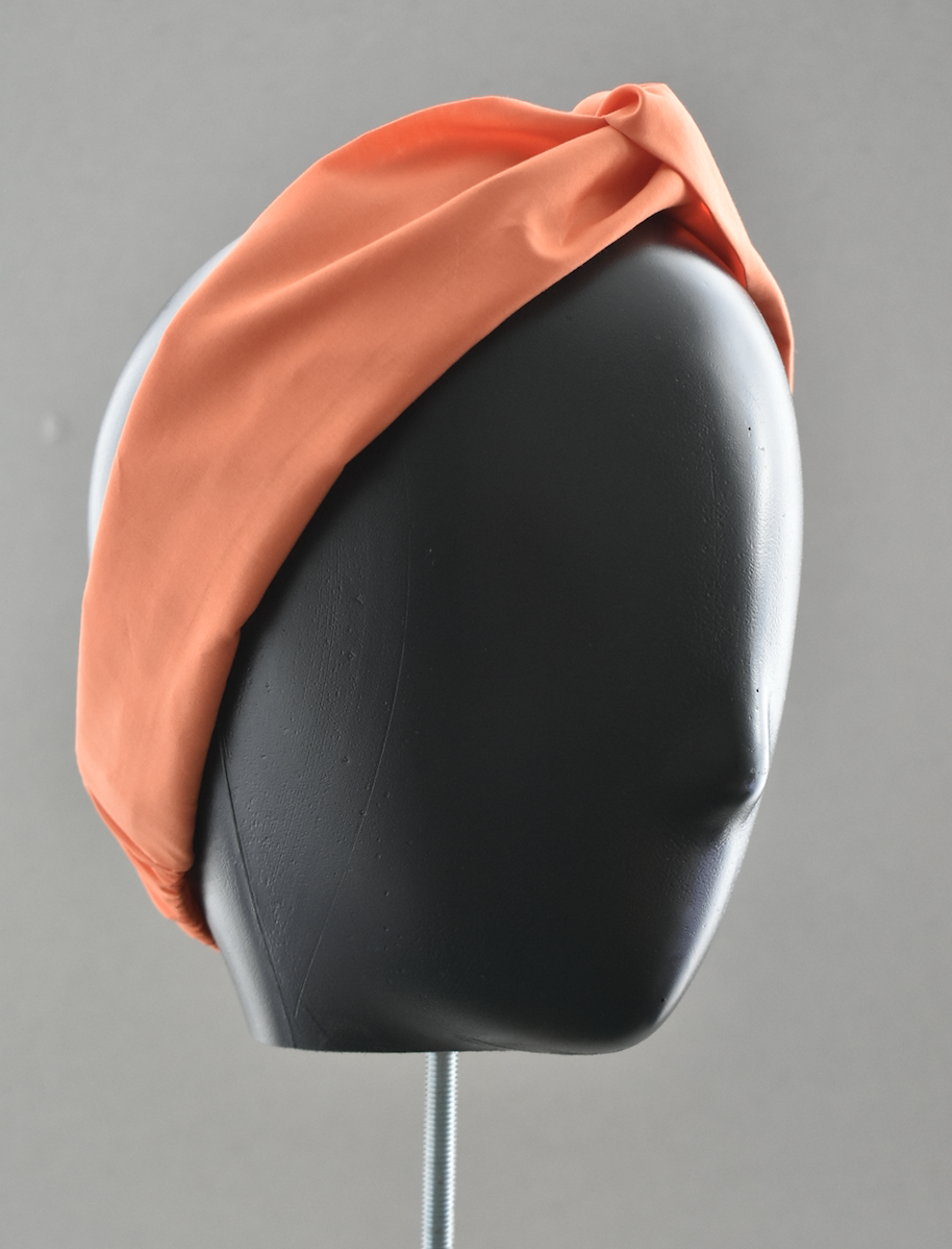 Ladies Twisted Turban Headband - Liberty of London Tangerine Orange