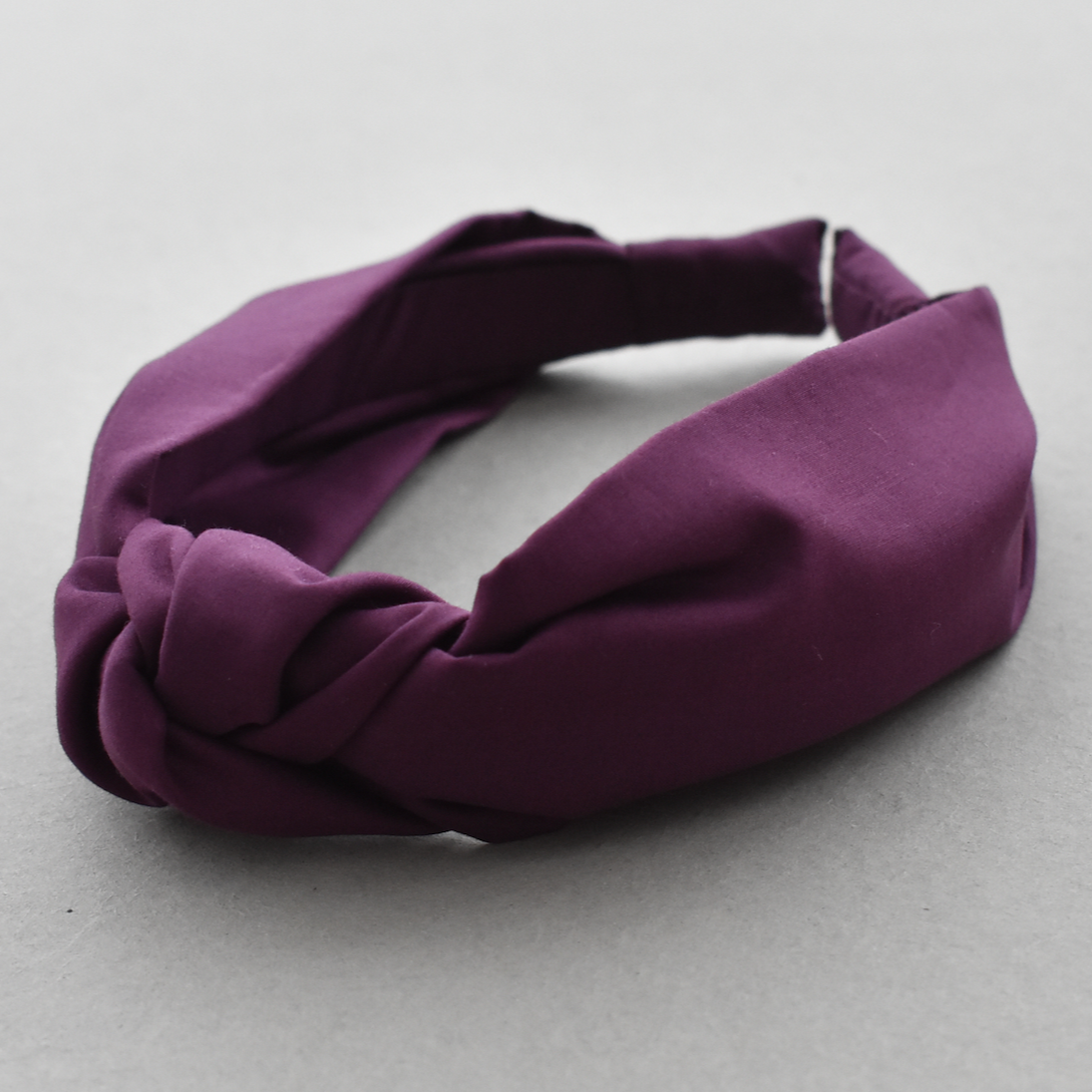 Kids Tot Knot Alice band - Liberty of London Aubergine Purple