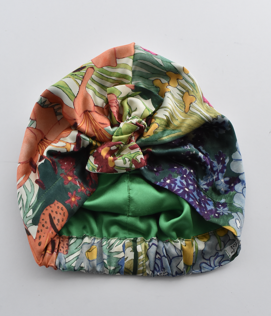Luxury 100% pure silk Turban & Head wrap - Liberty of London Artist Anas Garden
