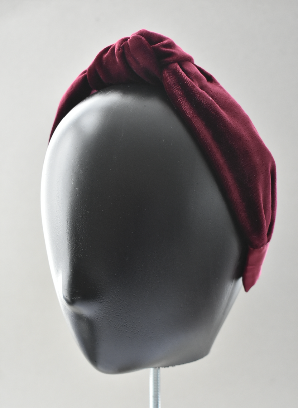 Classic Knot head band - Ruby & Ox Blood Red Velvet - Tot Knots of Brighton