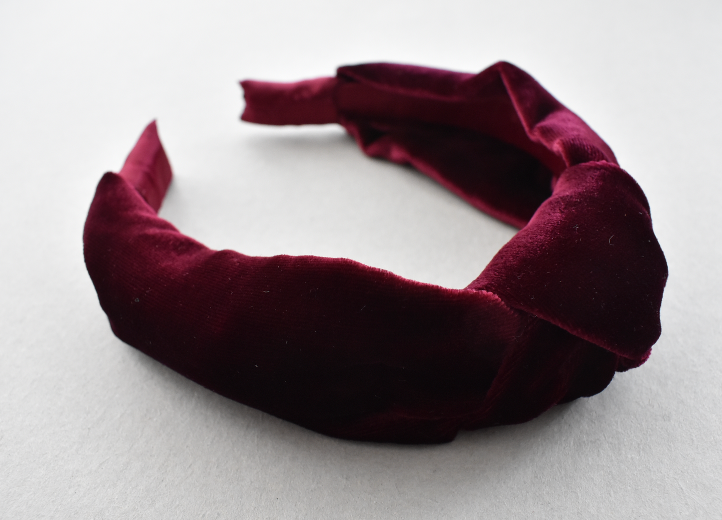 Classic Knot head band - Ruby & Ox Blood Red Velvet - Tot Knots of Brighton