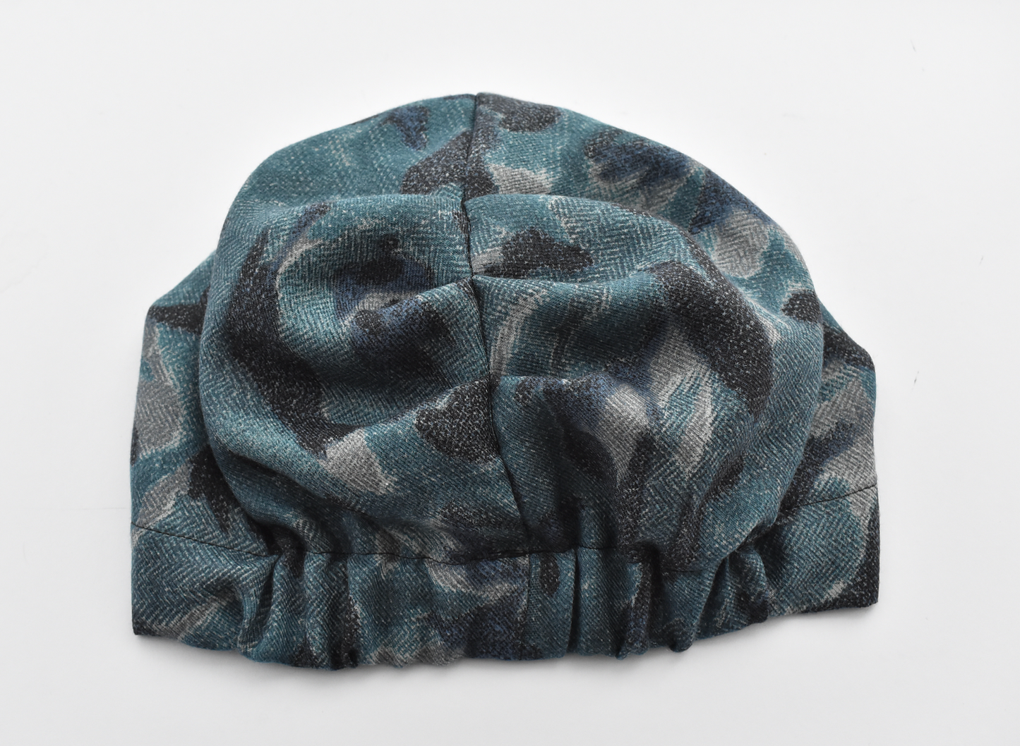 Ladies Turban Hat - Navy and Denim Blue Sybil Campbell Liberty of London print in Lilestone Wool