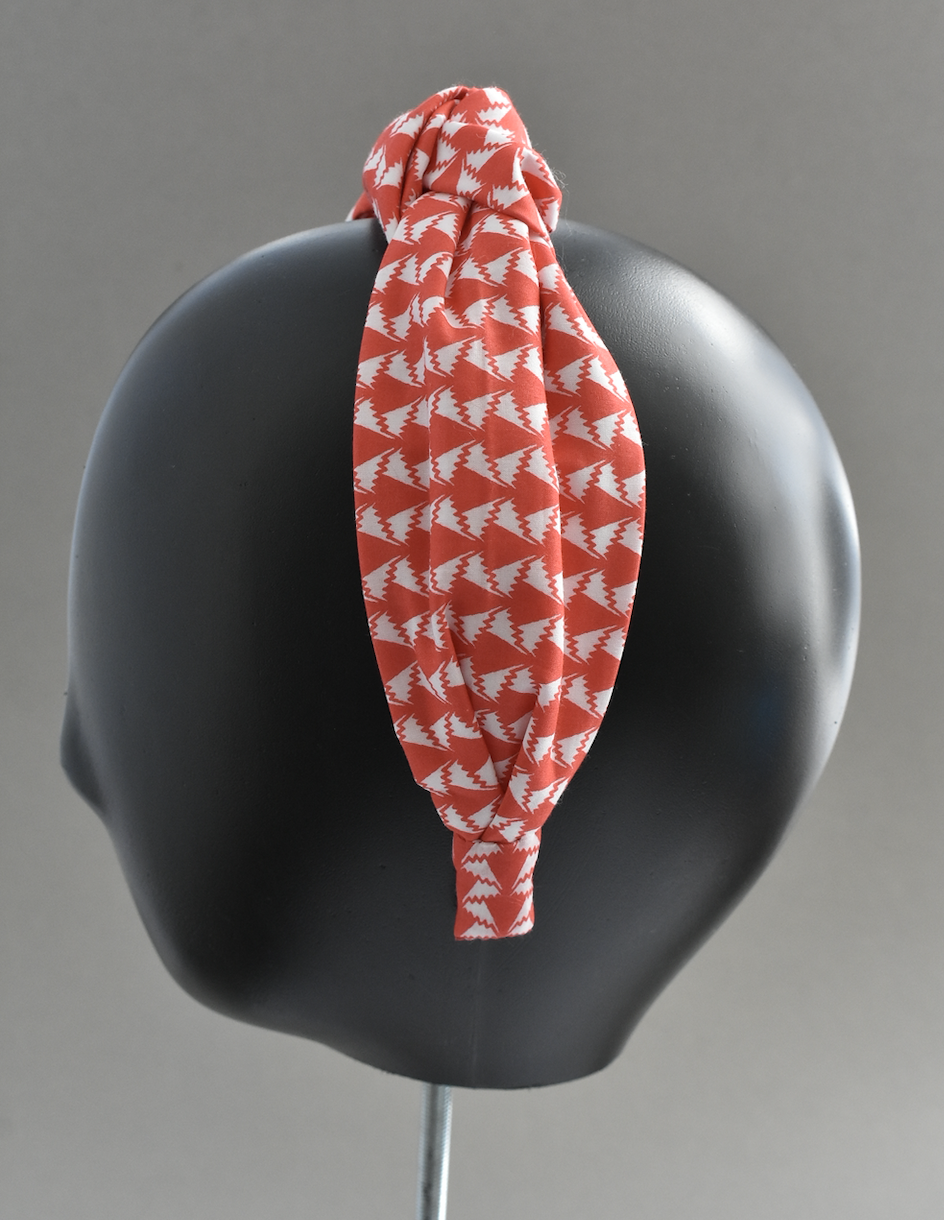 Ladies Knot Alice band - Liberty of London Jonathan red & white print