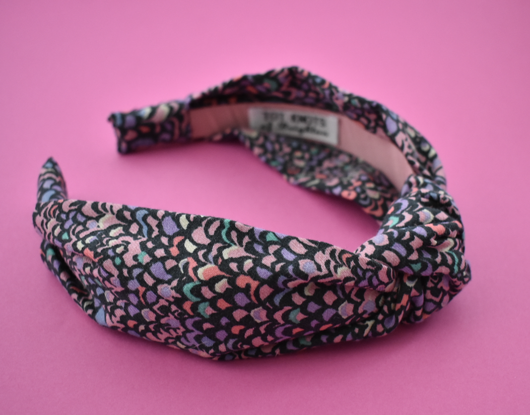 Ladies Knot Alice band - Liberty of London Purple Feather Adriatic print