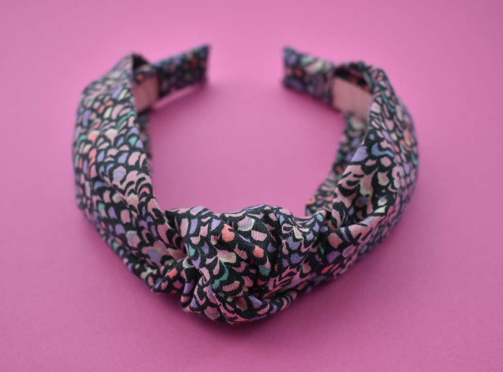 Ladies Knot Alice band - Liberty of London Purple Feather Adriatic print