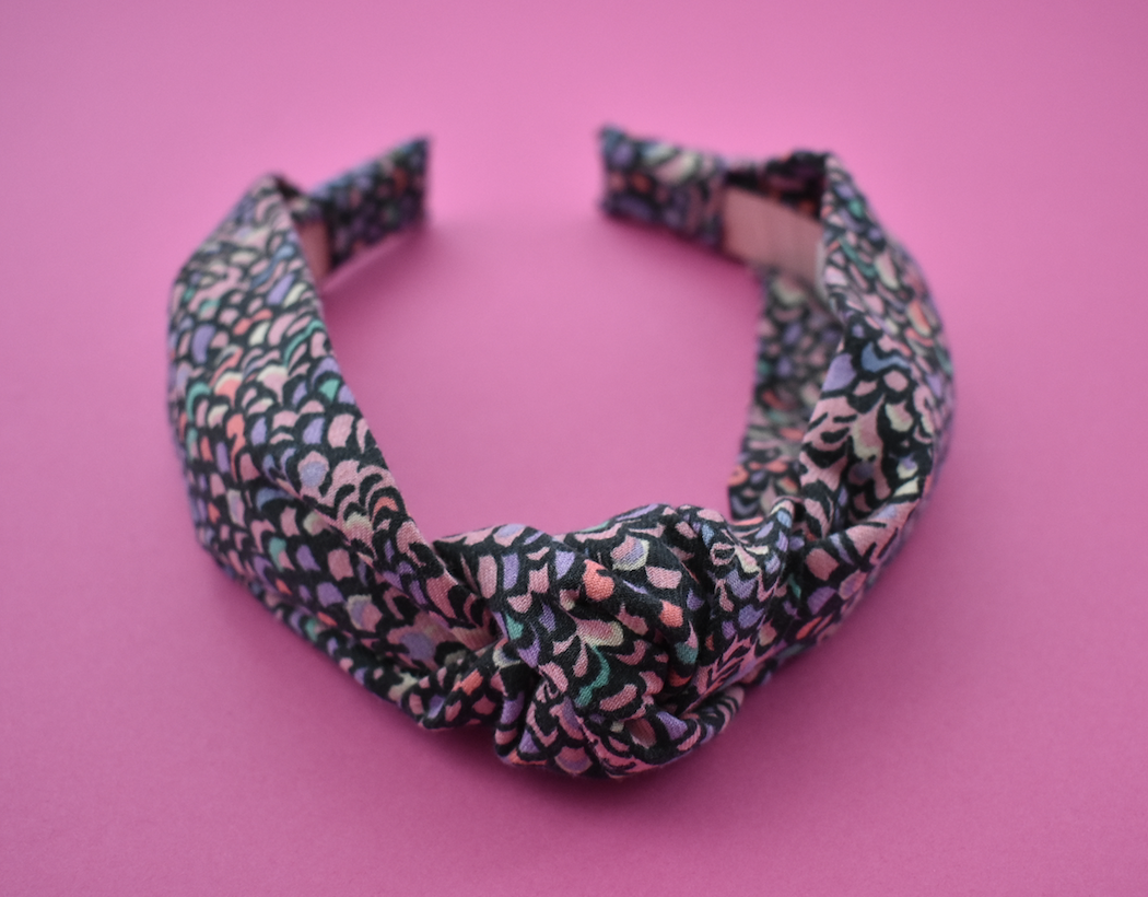 Ladies Knot Alice band - Liberty of London Purple Feather Adriatic print