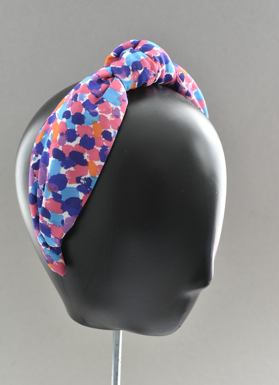 Luxury Silk Knot Alice band - Liberty of London Artist Morning Dew crepe