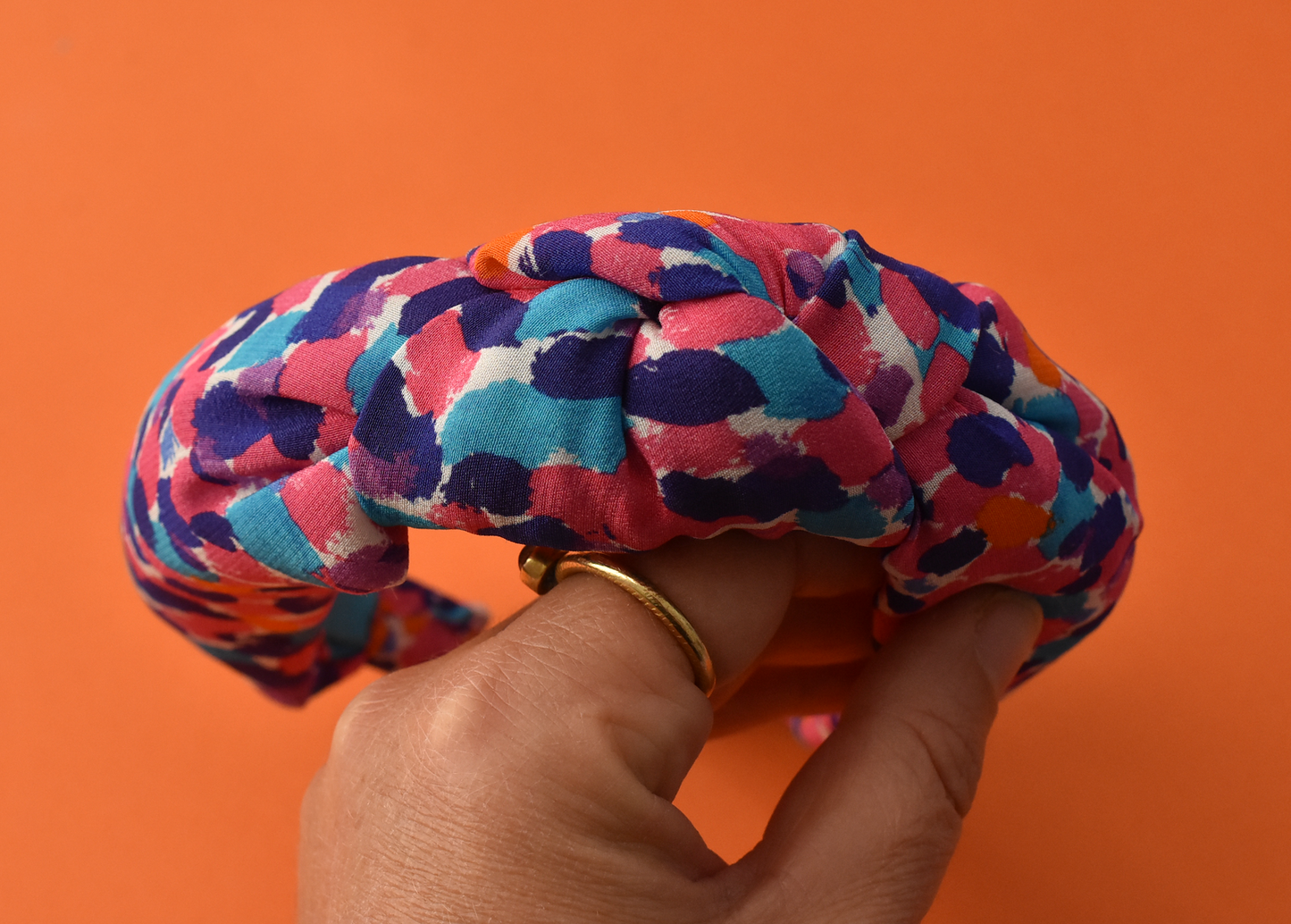 Luxury Silk Knot Alice band - Liberty of London Artist Morning Dew crepe