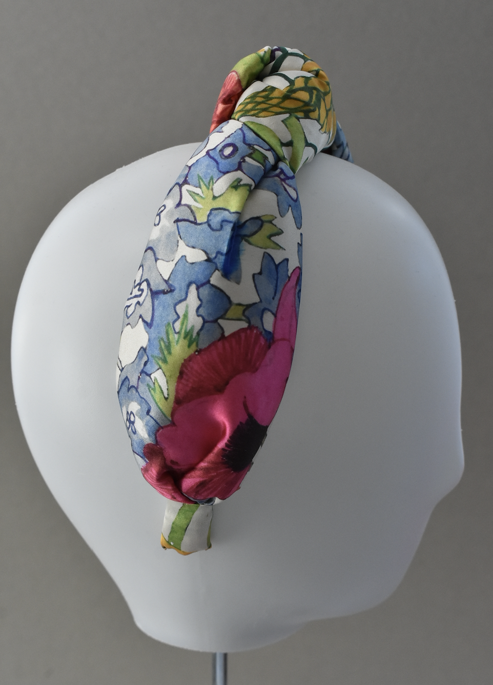 Luxury Silk Knot Alice band - Liberty of London Artist Anas Garden silk satin