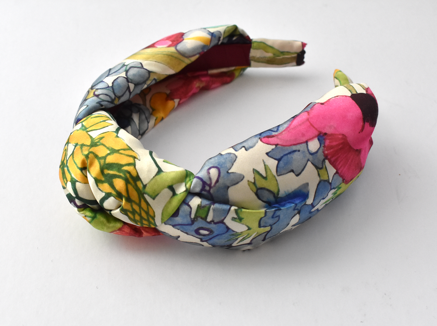 Luxury Silk Knot Alice band - Liberty of London Artist Anas Garden silk satin