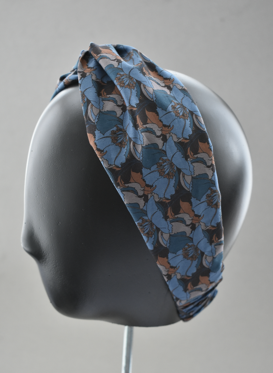 Twisted Turban Headband - Liberty of London Little Eustacia in Blue