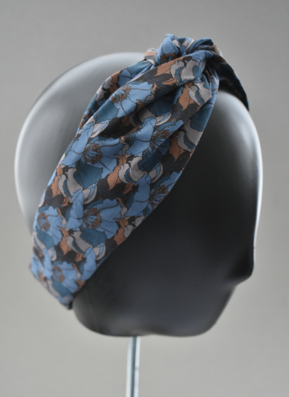Twisted Turban Headband - Liberty of London Little Eustacia in Blue