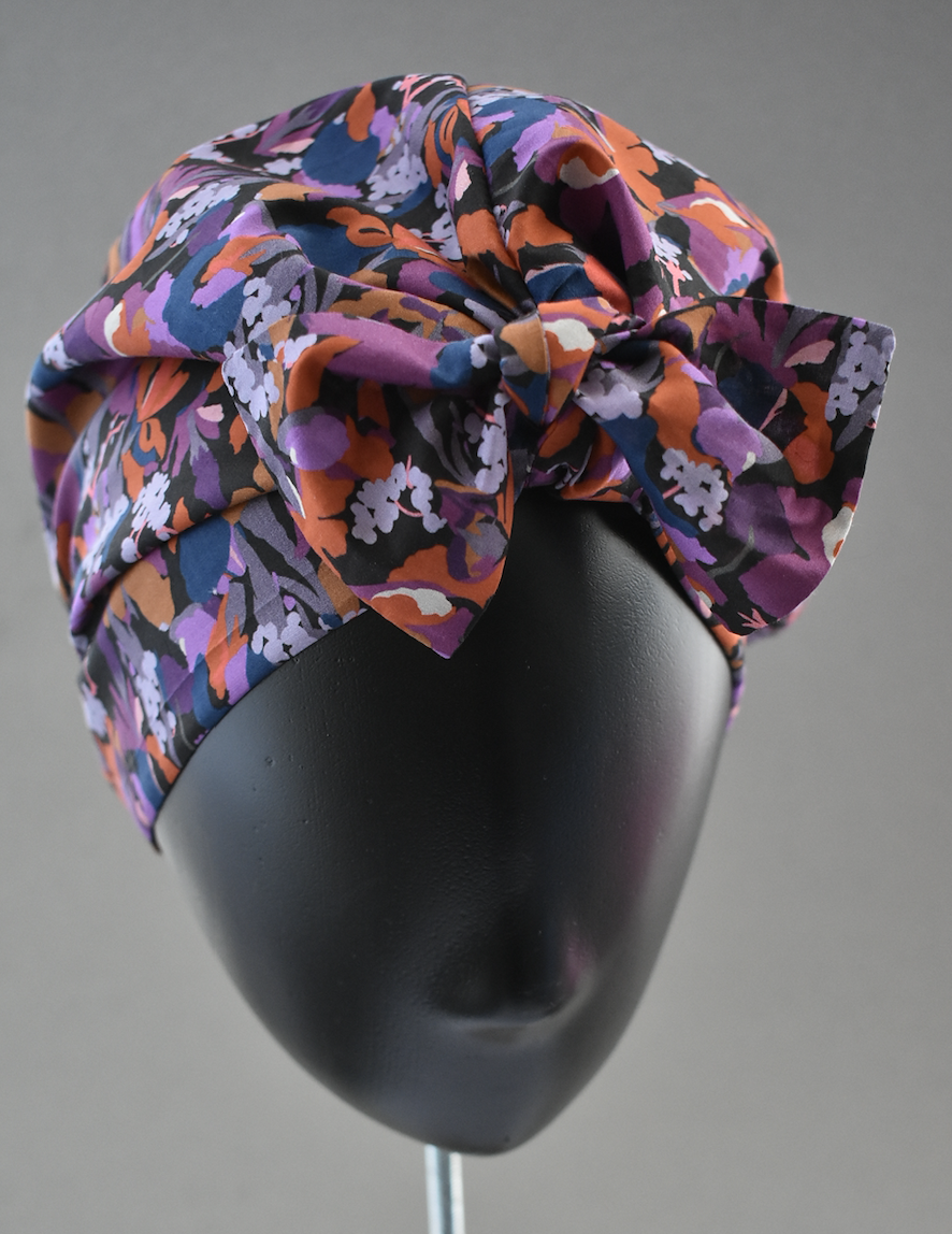 Ladies Turban Hat - Liberty of London Camo Flowers