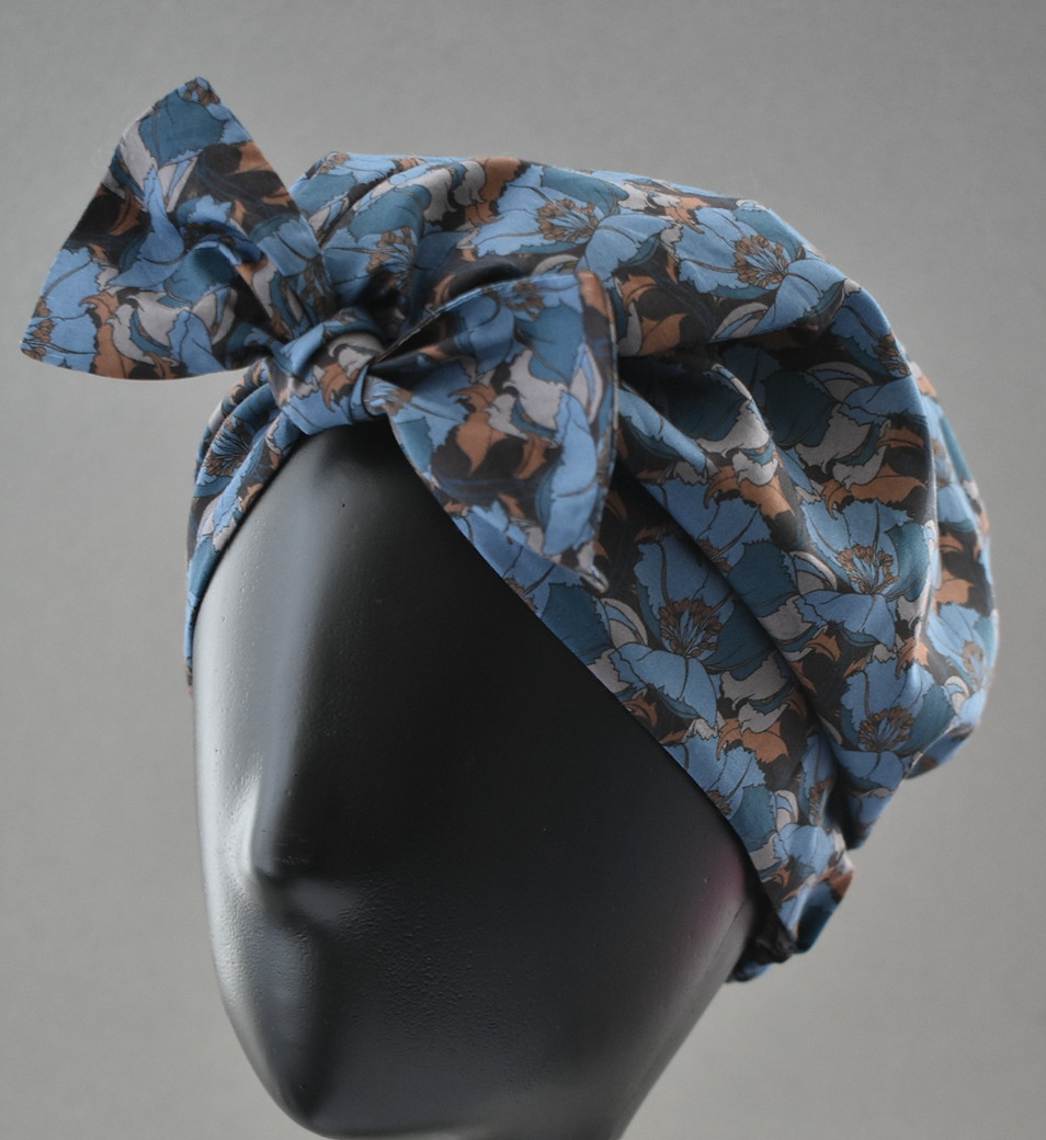 Ladies Turban Hat - Liberty of London Little Eustacia in Blue