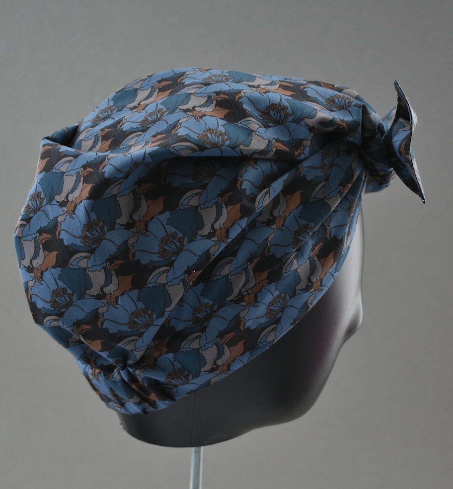 Ladies Turban Hat - Liberty of London Little Eustacia in Blue