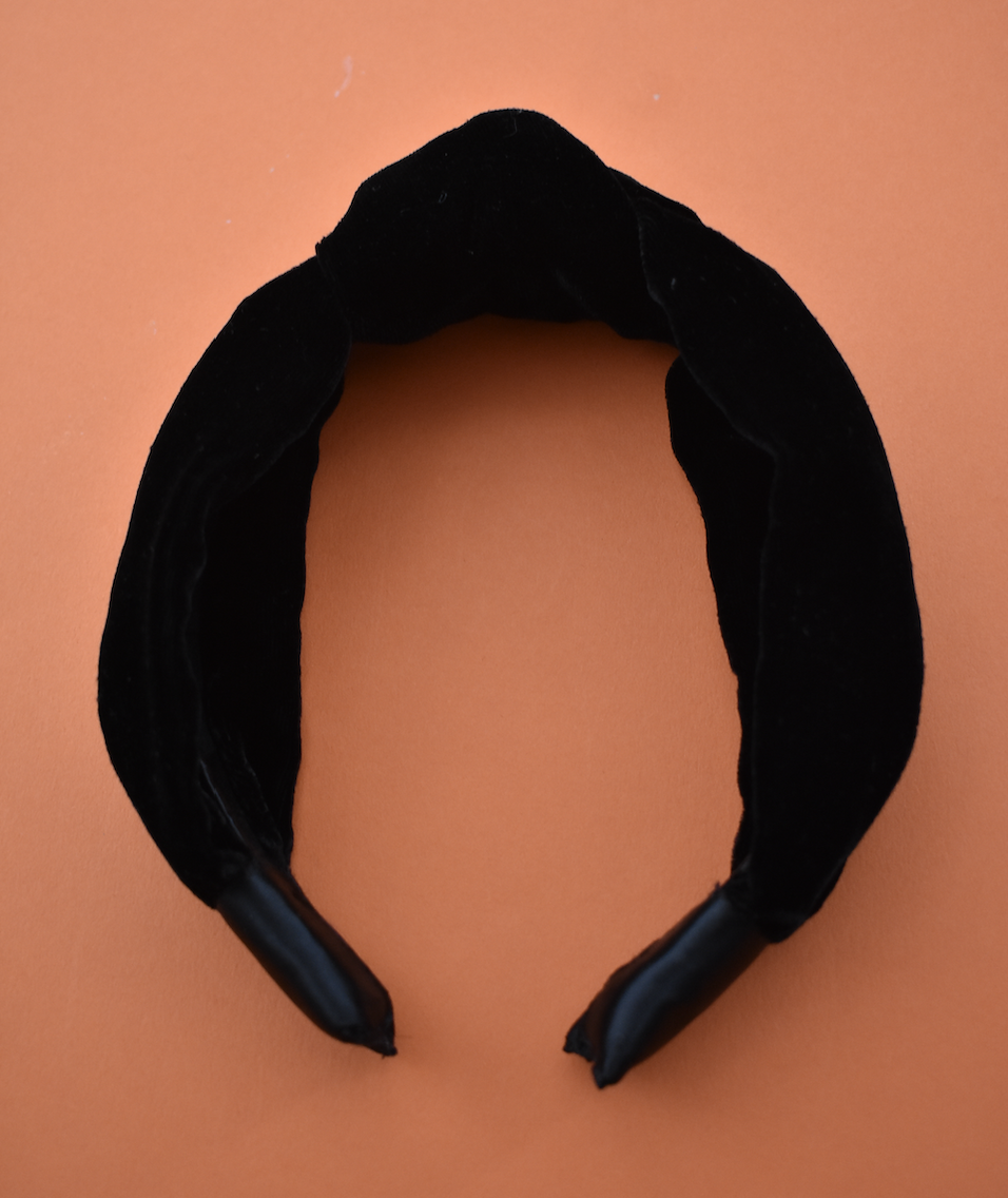 Ladies Tot Knot Alice band - Black Velvet - Tot Knots of Brighton