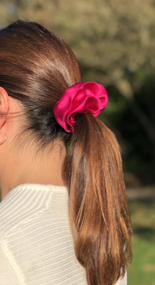 Pure Mulberry Silk Hair tie Scrunchies - various jewel colours