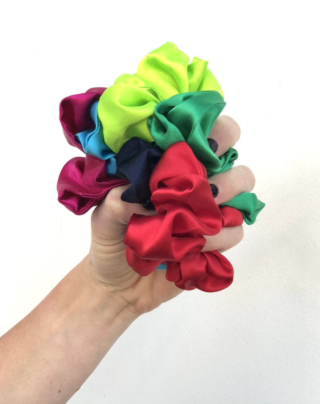 Pure Mulberry Silk Hair tie Scrunchies - various jewel colours