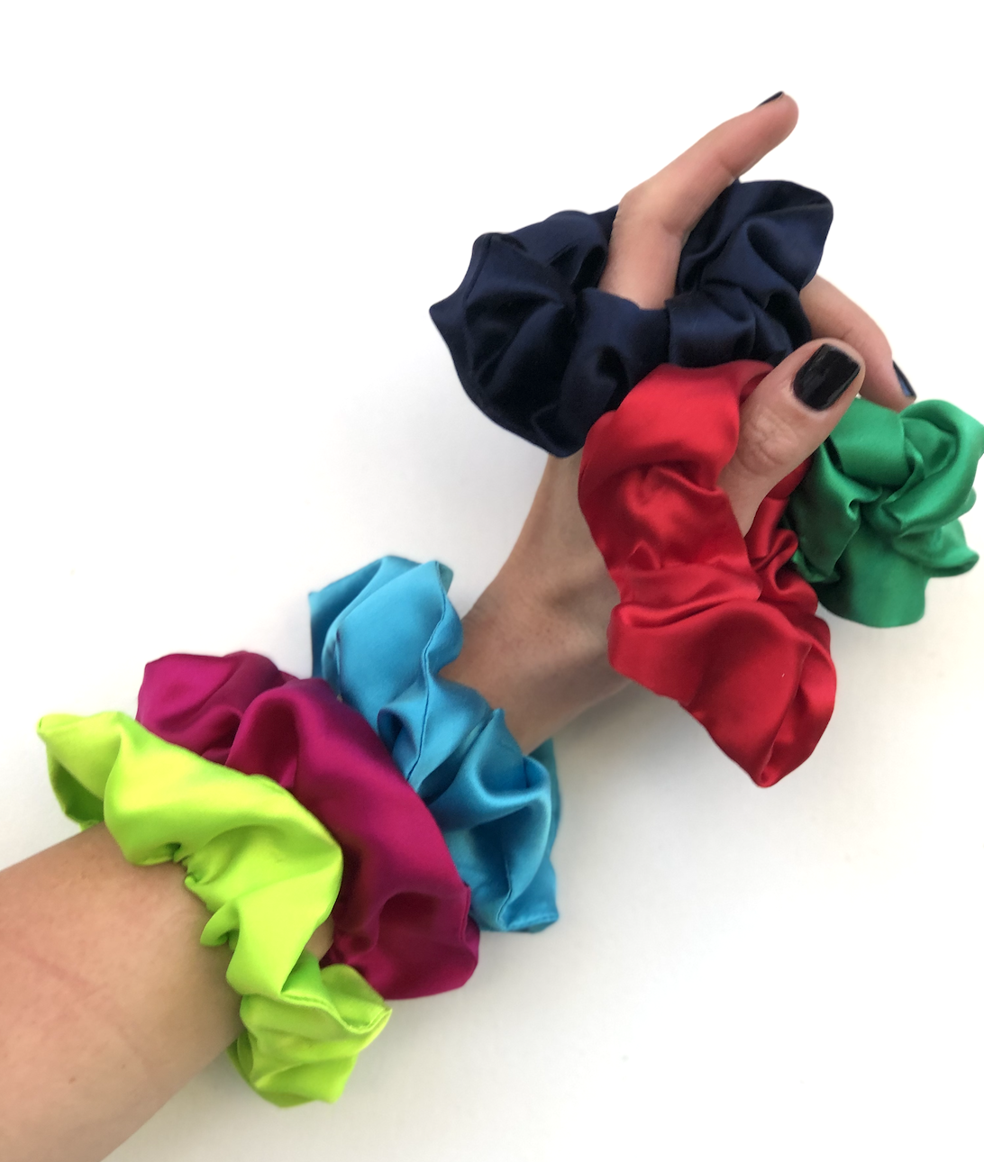 Pure Mulberry Silk Hair tie Scrunchies - various jewel colours