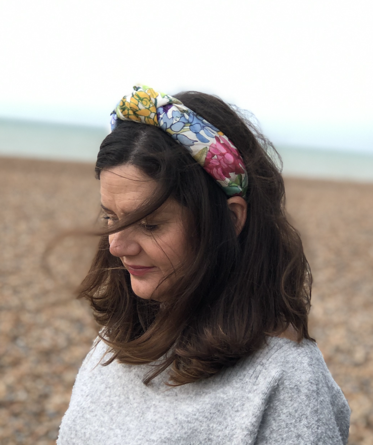 Luxury Silk Knot Alice band - Liberty of London Artist Anas Garden silk satin