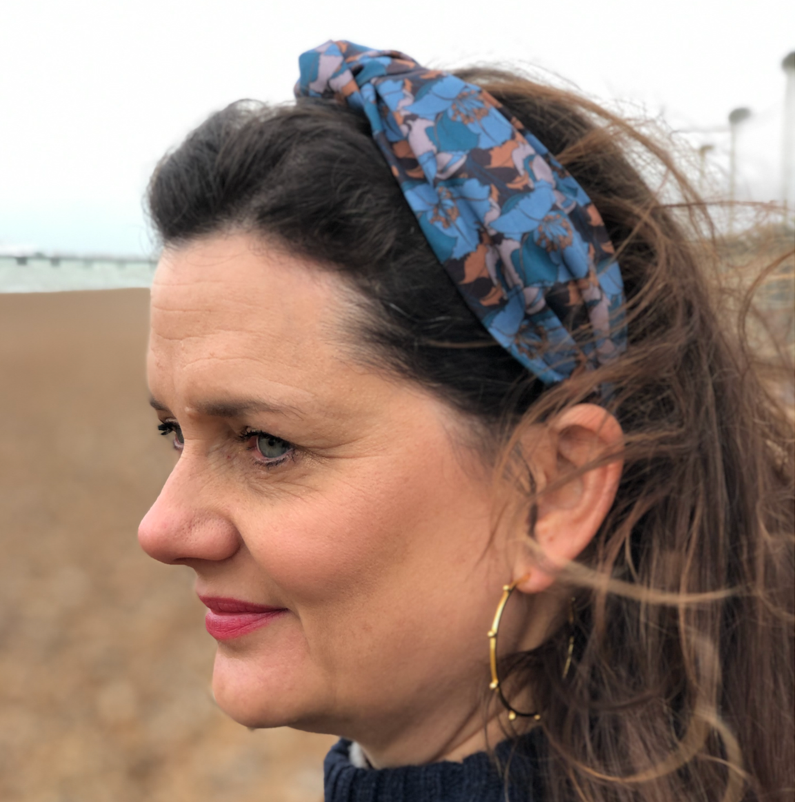 Ladies Knot headband - Liberty of London Little Eustacia in Blue