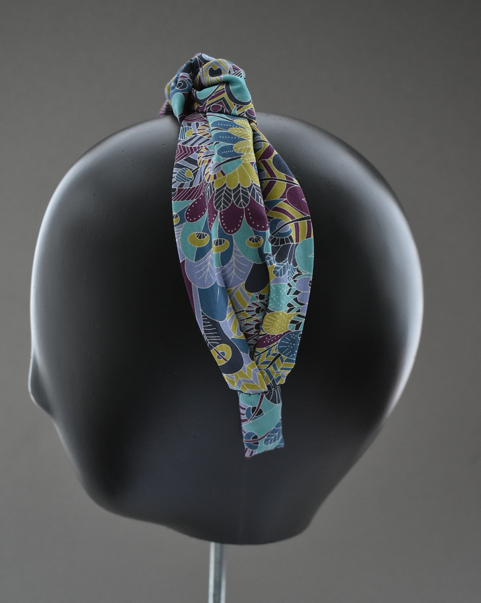 Ladies Knot Alice headband - Liberty of London Summer Blue Eban