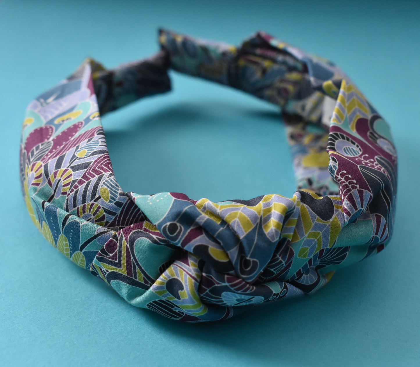 Ladies Knot Alice headband - Liberty of London Summer Blue Eban