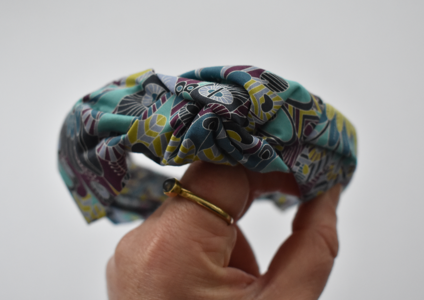 Ladies Knot Alice headband - Liberty of London Summer Blue Eban