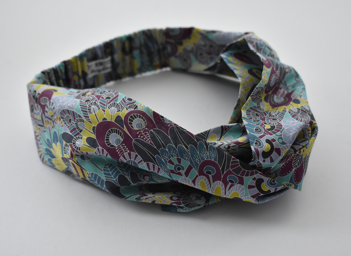 Ladies Twisted Turban Headband - Liberty of London Summer Eban in blue