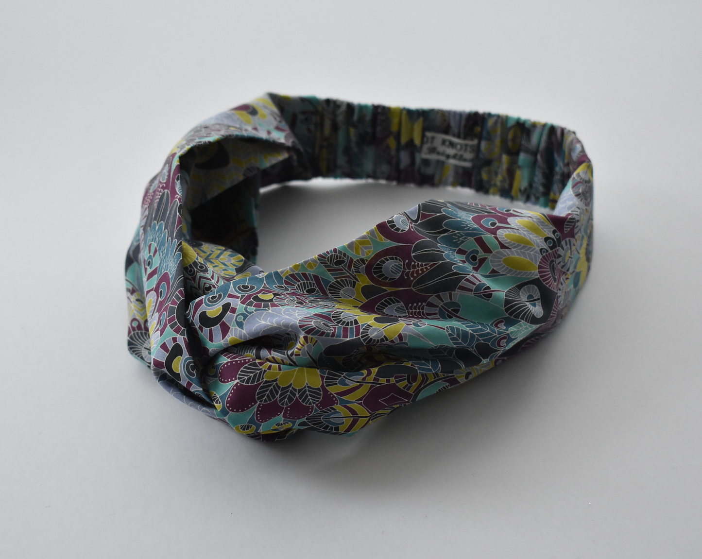 Ladies Twisted Turban Headband - Liberty of London Summer Eban in blue
