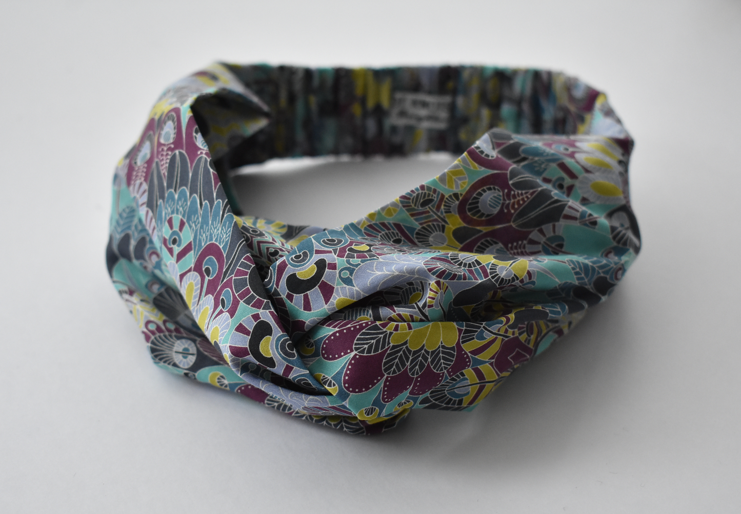 Ladies Twisted Turban Headband - Liberty of London Summer Eban in blue
