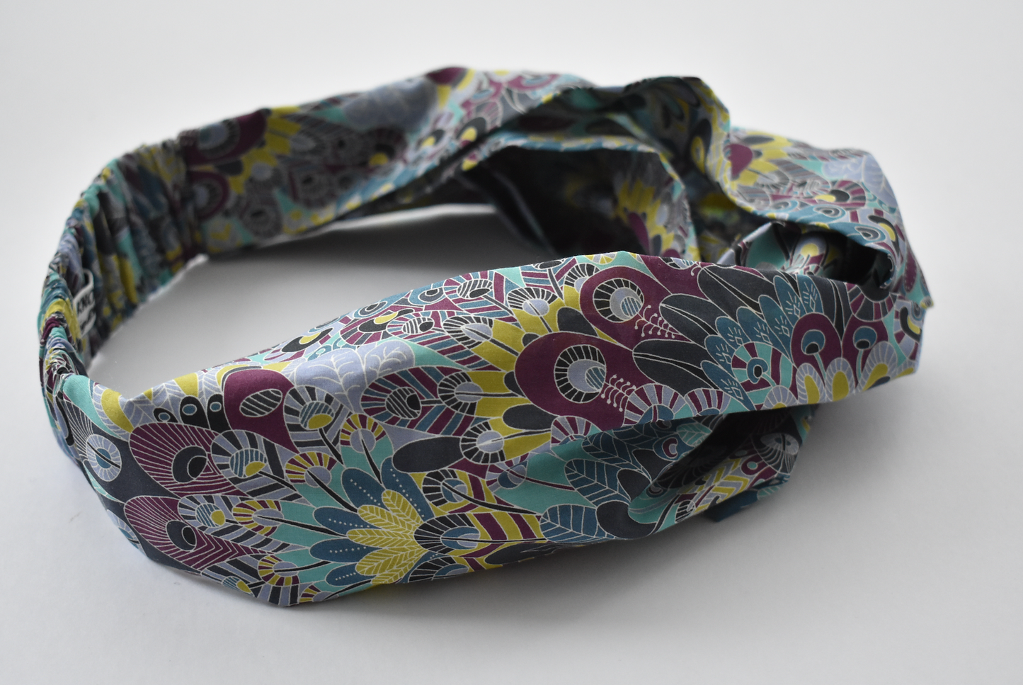 Ladies Twisted Turban Headband - Liberty of London Summer Eban in blue