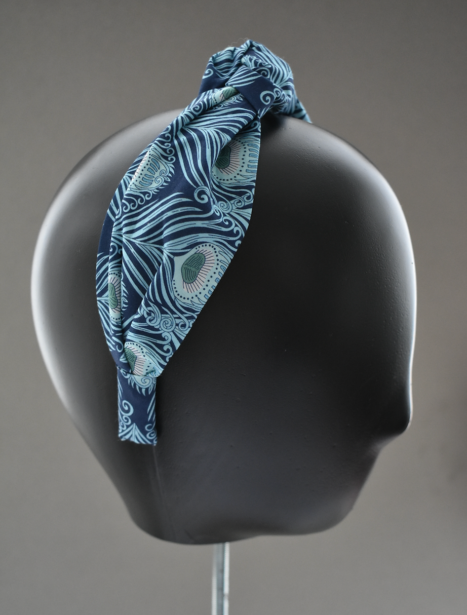 Ladies Knot Alice headband - Liberty of London Caesar Peacock Feather